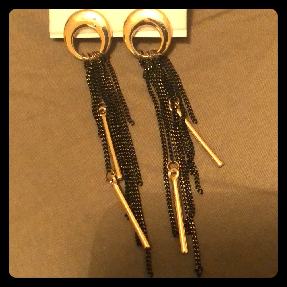 Gold and black earrings